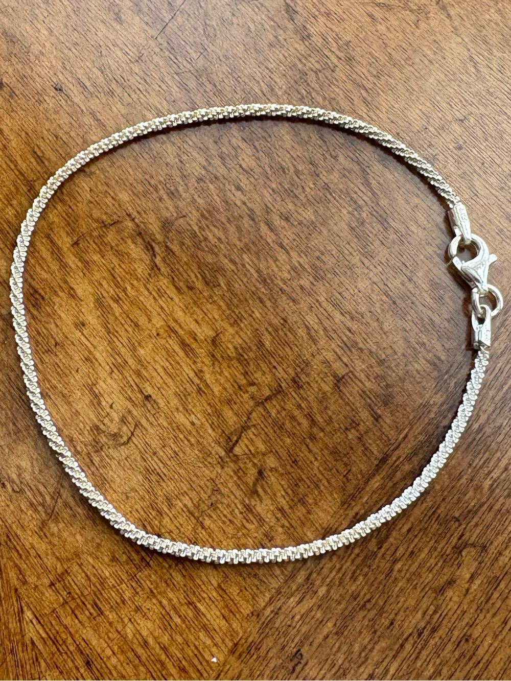 925 Sterling Silver Mesh Chain Bracelet 7 Inch Lobster Clasp